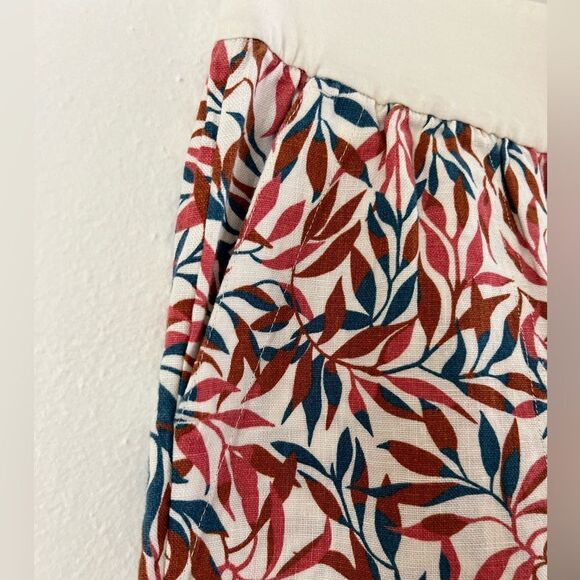 Lands End Floral Print Linen Wide Leg Pants - Picture 3 of 6